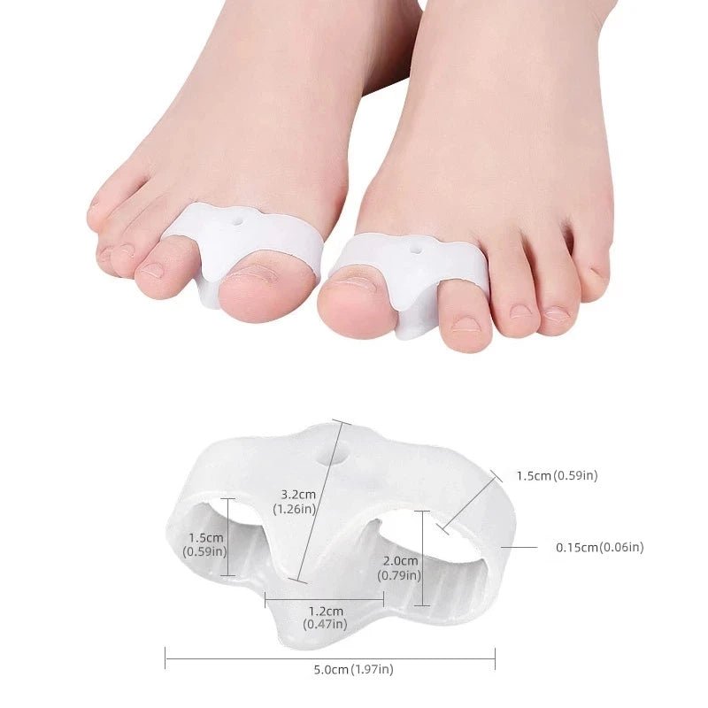 1 pair Silicone Toe Spreader Separator Bunion Hallux Valgus Corrector Thumb Finger Correction Straightener Foot Care Tool - Ammpoure Wellbeing