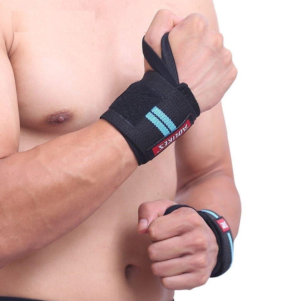 1 Pair Wristband Wrist Support Weight Lifting Gym Training Wrist Support Brace Straps Wraps Crossfit Powerlifting - Ammpoure Wellbeing