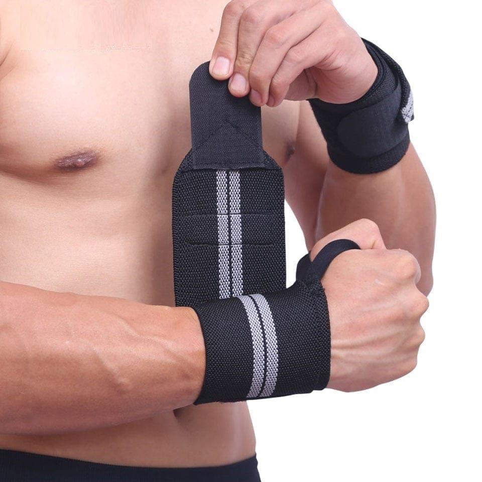 1 Pair Wristband Wrist Support Weight Lifting Gym Training Wrist Support Brace Straps Wraps Crossfit Powerlifting - Ammpoure Wellbeing