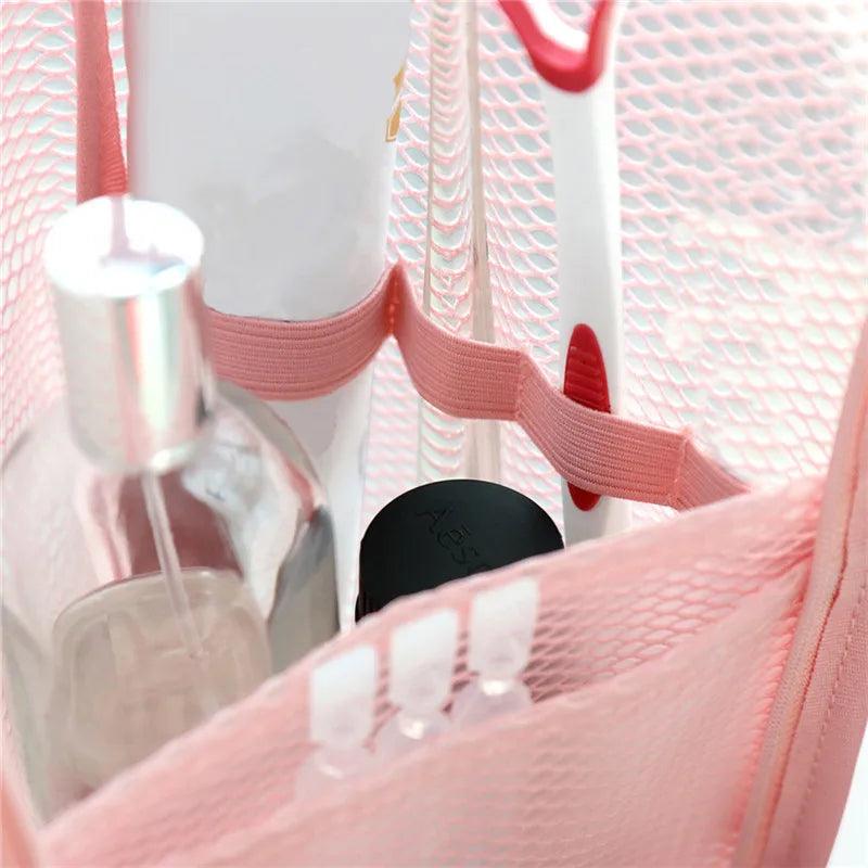 1 Pc Folding Zipper Travel Makeup Brush Bag Portable Mesh Cosmetic Bag Travel Makeup Bag Toothbrush Washing Organizer - Ammpoure Wellbeing