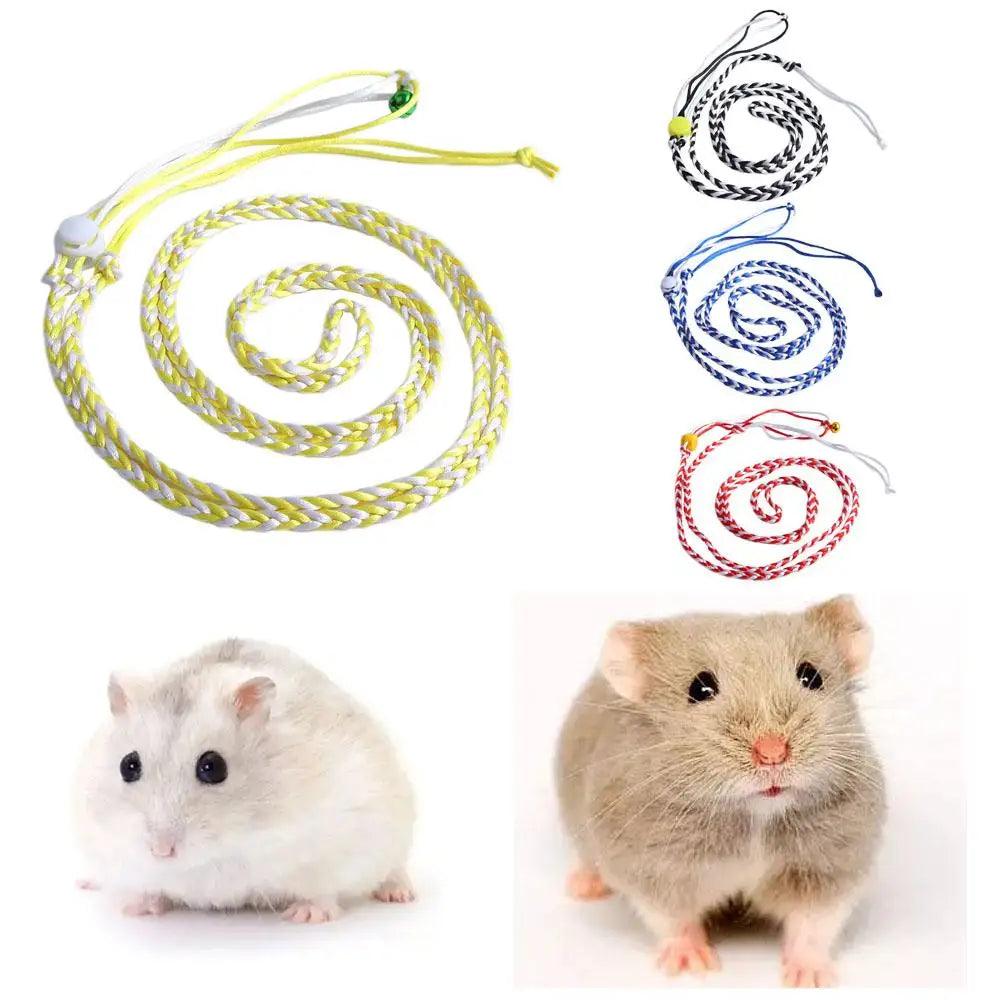 1 pcs Walking Rat For Hamster,Squirrel,Rat Pet Lead Adjustable Hamster Leash Mouse Collar Rope Hamster Harness Pet Supplies - Ammpoure Wellbeing