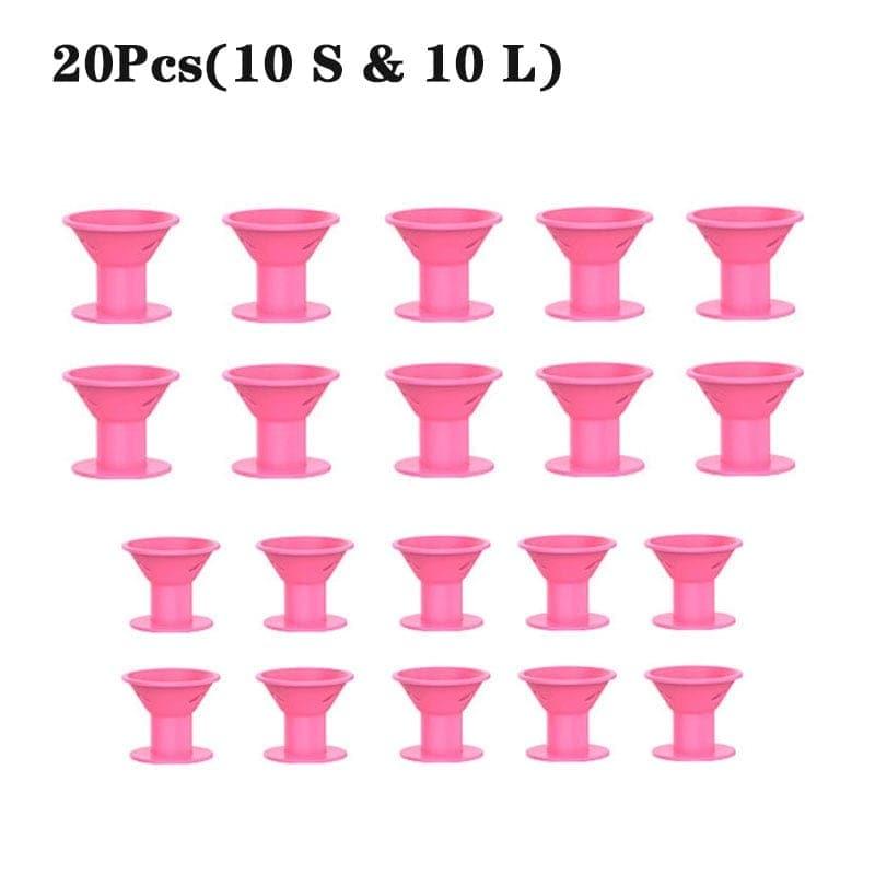 10/20pcs Soft Rubber Silicone Heatless Hair Curler Twist Hair Rollers - Ammpoure Wellbeing