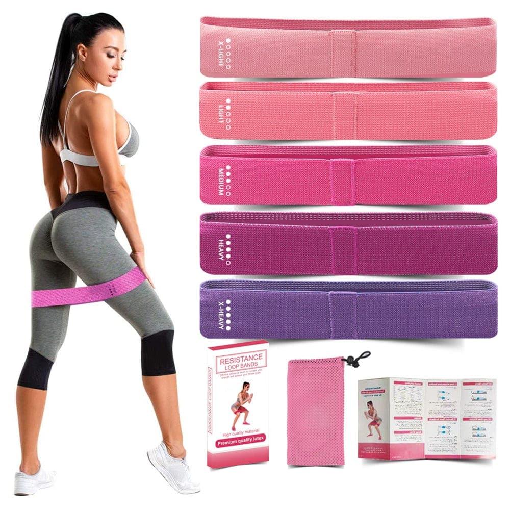 105lb Long Resistance Loop Band Set Unisex Fitness Yoga Elastic Bands Hip Circle Thigh Squat Band Workout Gym Equipment for Home - Ammpoure Wellbeing