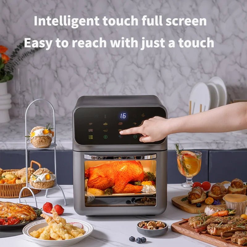 10L Large Capacity Electric Air Fryers Oil - free Automatic Household Kitchen 360°Baking Convection Oven Deep Fryer without Oil - Ammpoure Wellbeing