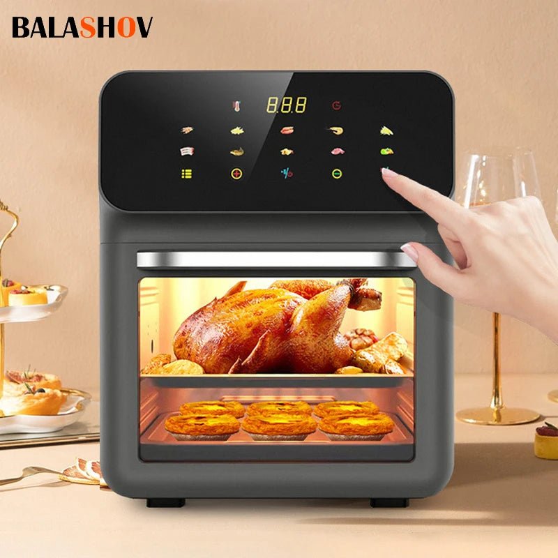 10L Large Capacity Electric Air Fryers Oil - free Automatic Household Kitchen 360°Baking Convection Oven Deep Fryer without Oil - Ammpoure Wellbeing