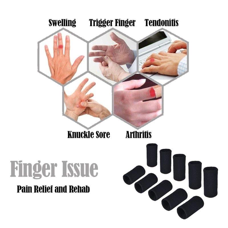 10Pcs Finger Sleeve Support Thumb Brace Protector for Basketball Tennis Baseball Golf Gym - Ammpoure Wellbeing