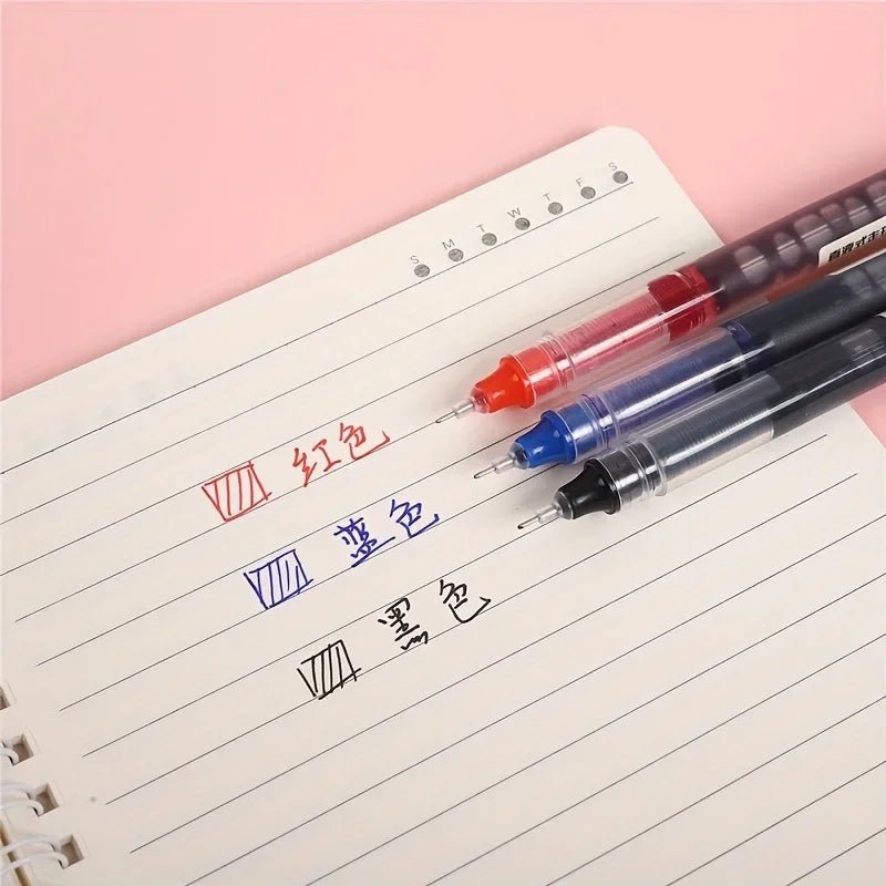 10Pcs/set High Quality Needle Type Gel Pens Straight Liquid Ballpoint Pen Kawaii Stationery School Office Supplies Writing - Ammpoure Wellbeing