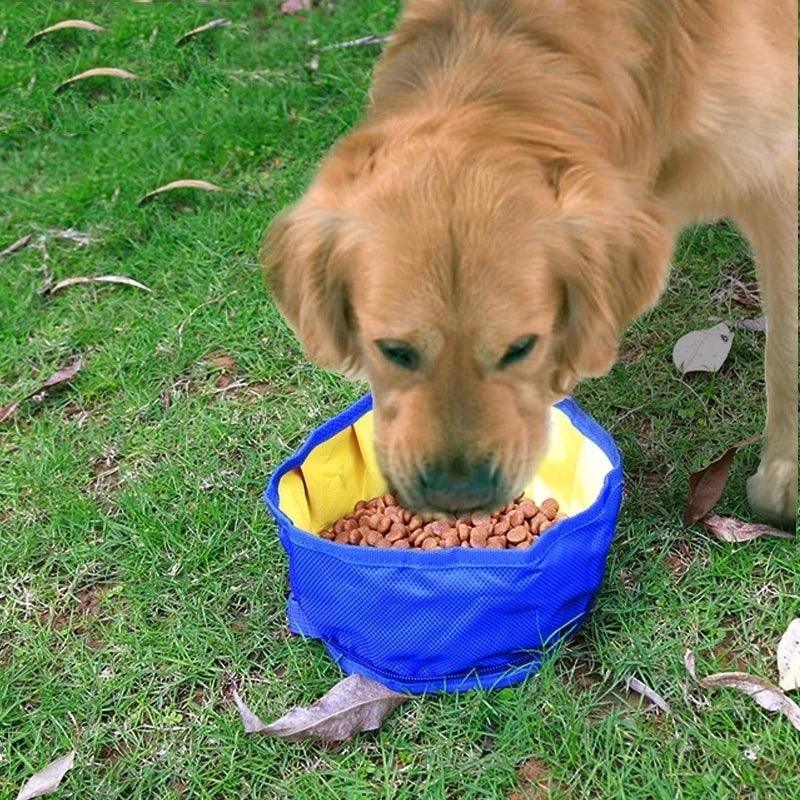 1100ML Big Volume Dog Drinking Container Foldable Dog Water Bowl Food Storage Bag Outdoor Hiking Travel Folding Pet Bowl - Ammpoure Wellbeing