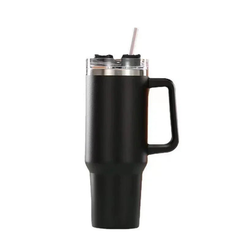 1200ML 304 Stainless Steel Insulated Water Bottle,Thermal Coffee Car Cup, Cold Hot Mugs Vacuum Flask With Handle Straw,For Sport - Ammpoure Wellbeing