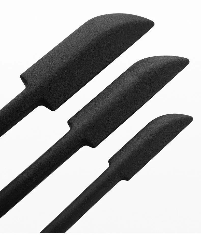 1/3/4Pcs Black Lengthen Mini Soft Jar Cake Cream Jam Scrapers Silicone Makeup Spatulas Butter Knife Kitchen Tools Accessories - Ammpoure Wellbeing