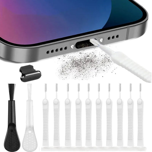 13PCS Mobile Phone Speaker Dust Removal Cleaner Tool Kit For iPhone 14 13 Pro Max Earphones Charge Port Dustproof Cleaning Brush - Ammpoure Wellbeing