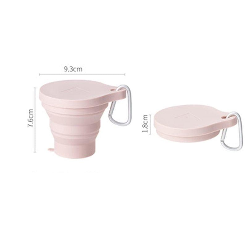 150ML Folding Cup Mini Retractable Cup Silicone Portable Teacup Outdoor Travel Coffee Telescopic Drinking Mug with Lid - Ammpoure Wellbeing