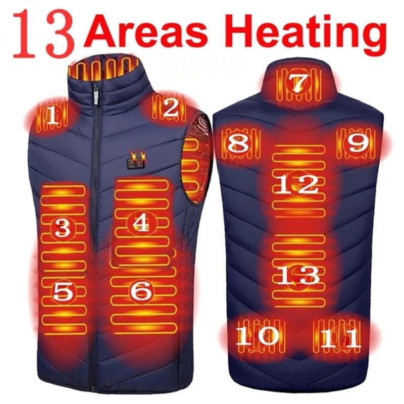 17/13/9 Areas Usb Heated Jacket Men Women Electric Heated Vest Heating Vest Heated Bodywarmer Usb Inner Heat Vest Veste - Ammpoure Wellbeing