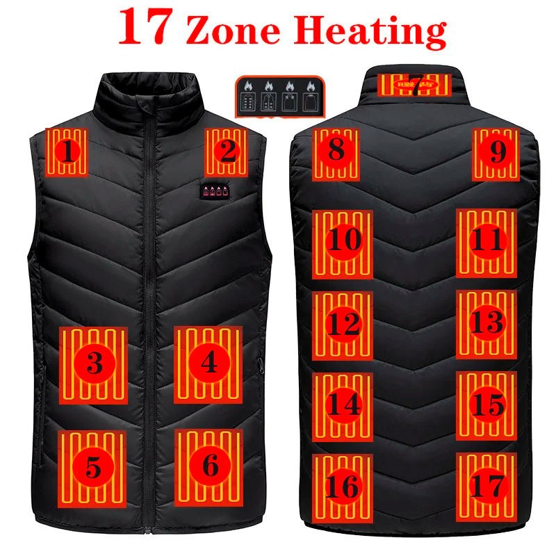 17/13/9 Areas Usb Heated Jacket Men Women Electric Heated Vest Heating Vest Heated Bodywarmer Usb Inner Heat Vest Veste - Ammpoure Wellbeing