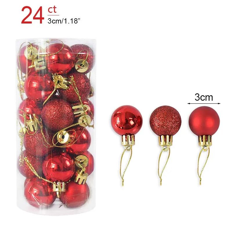 1box Christmas Balls Christmas Tree Ornaments Ball Xmas Hanging Tree Pendants Home Party Decor 2023 New Year Gift Noel Navidad - Ammpoure Wellbeing