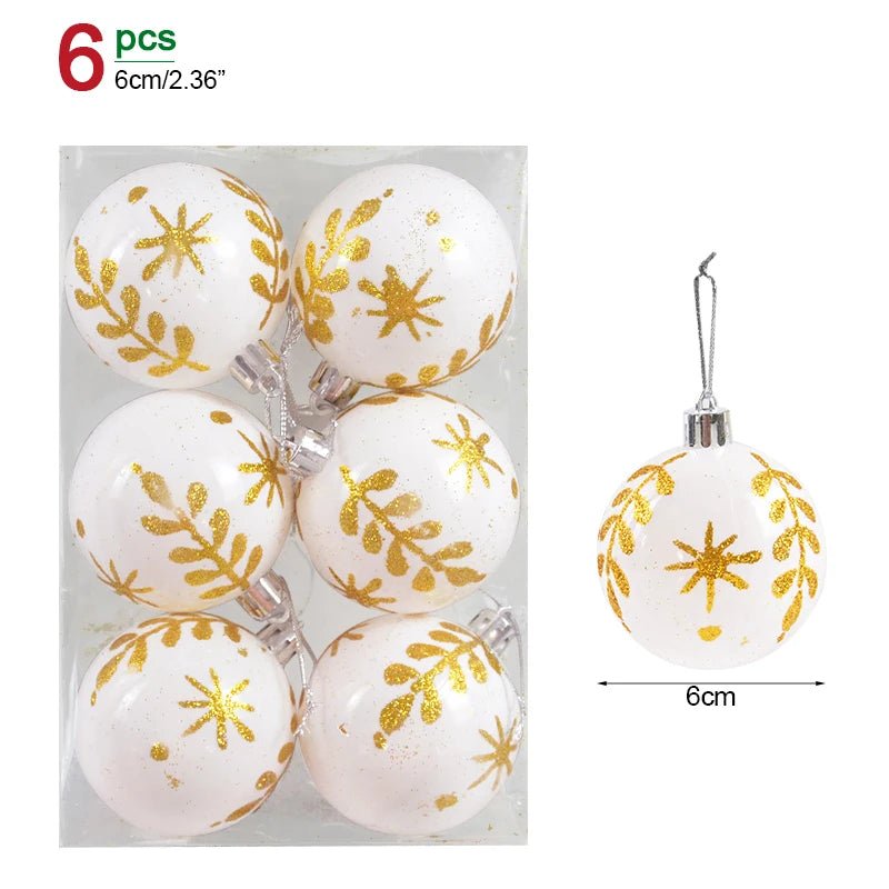 1box Christmas Balls Christmas Tree Ornaments Ball Xmas Hanging Tree Pendants Home Party Decor 2023 New Year Gift Noel Navidad - Ammpoure Wellbeing