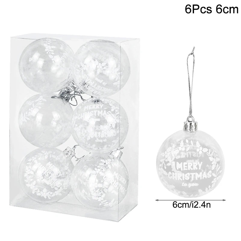 1box Christmas Balls Christmas Tree Ornaments Ball Xmas Hanging Tree Pendants Home Party Decor 2023 New Year Gift Noel Navidad - Ammpoure Wellbeing