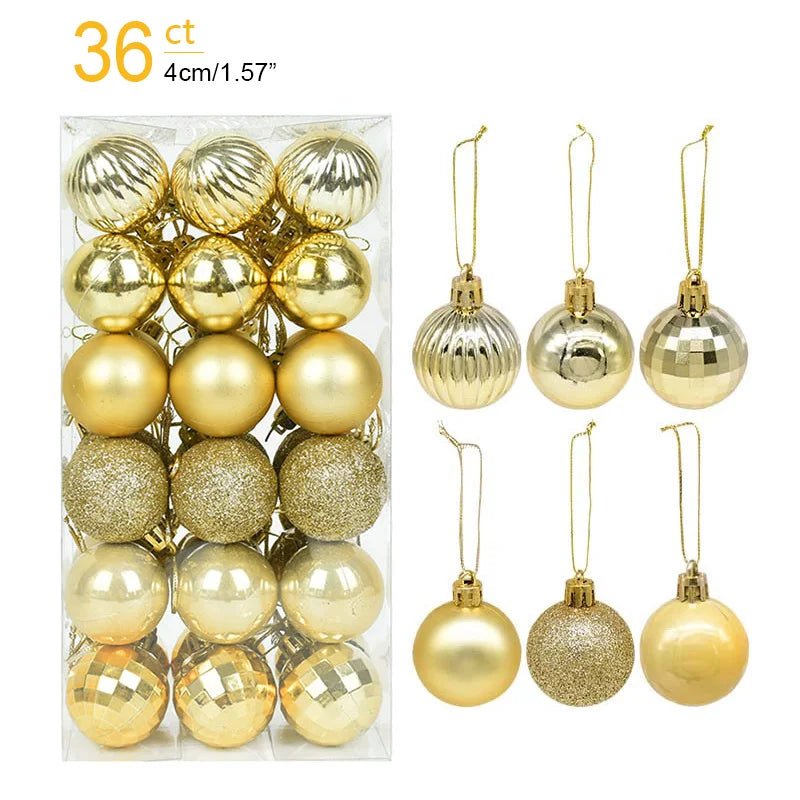 1box Christmas Balls Christmas Tree Ornaments Ball Xmas Hanging Tree Pendants Home Party Decor 2023 New Year Gift Noel Navidad - Ammpoure Wellbeing