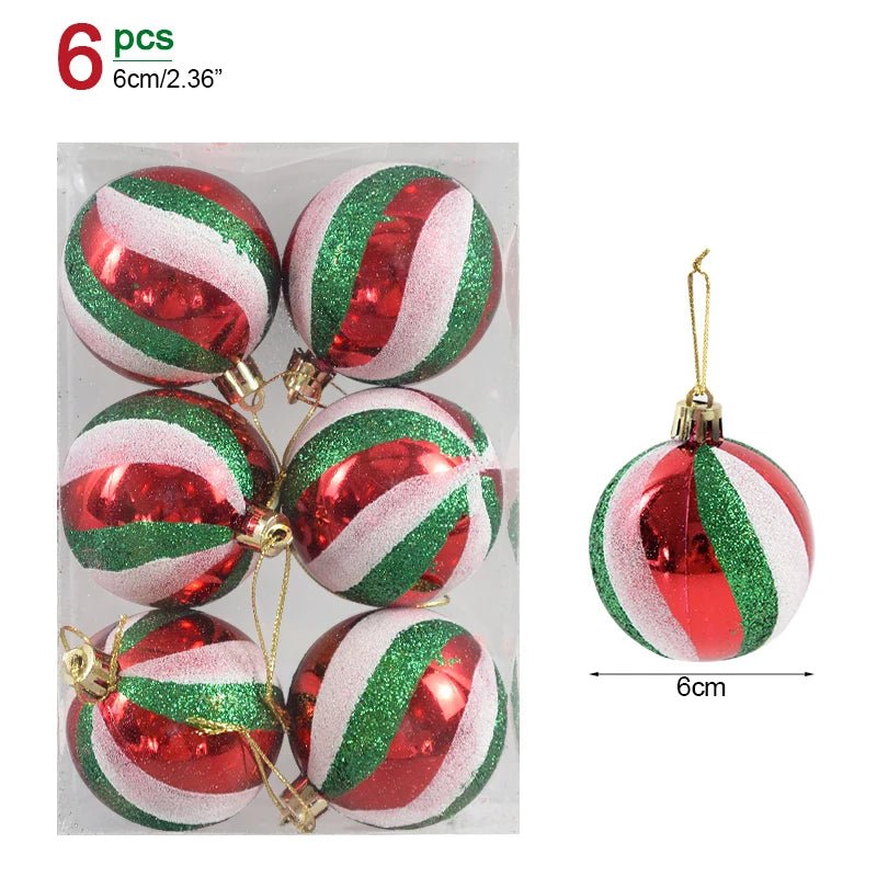 1box Christmas Balls Christmas Tree Ornaments Ball Xmas Hanging Tree Pendants Home Party Decor 2023 New Year Gift Noel Navidad - Ammpoure Wellbeing