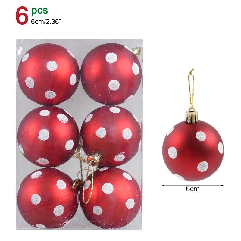 1box Christmas Balls Christmas Tree Ornaments Ball Xmas Hanging Tree Pendants Home Party Decor 2023 New Year Gift Noel Navidad - Ammpoure Wellbeing