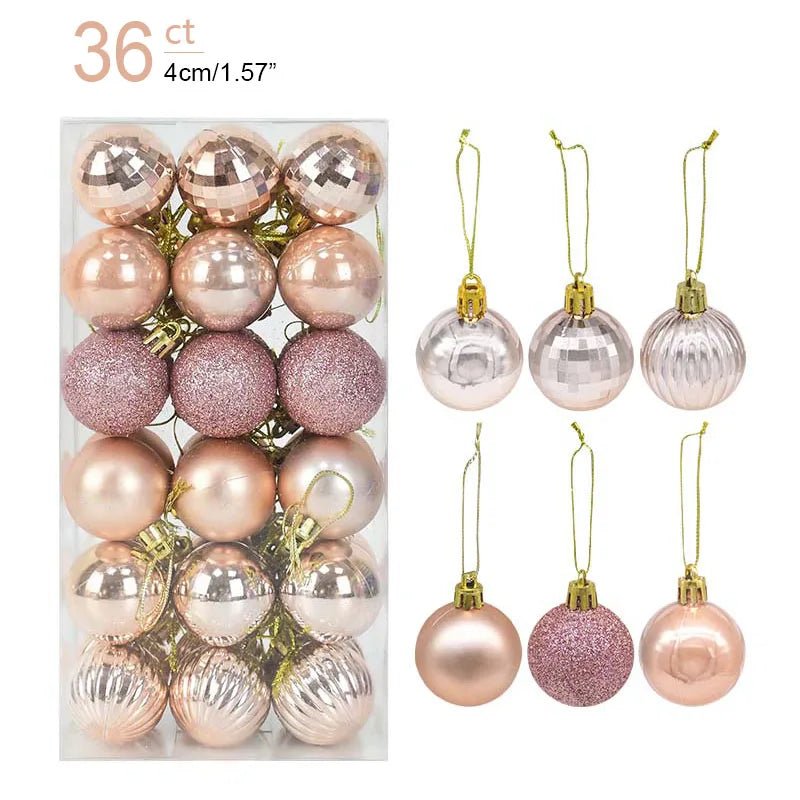 1box Christmas Balls Christmas Tree Ornaments Ball Xmas Hanging Tree Pendants Home Party Decor 2023 New Year Gift Noel Navidad - Ammpoure Wellbeing