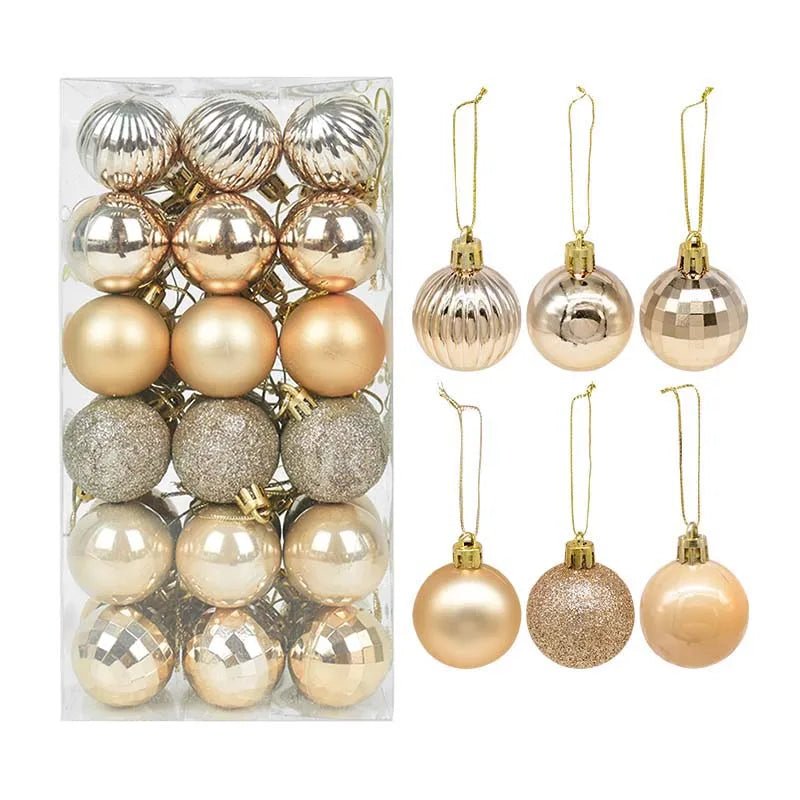 1box Christmas Balls Christmas Tree Ornaments Ball Xmas Hanging Tree Pendants Home Party Decor 2023 New Year Gift Noel Navidad - Ammpoure Wellbeing