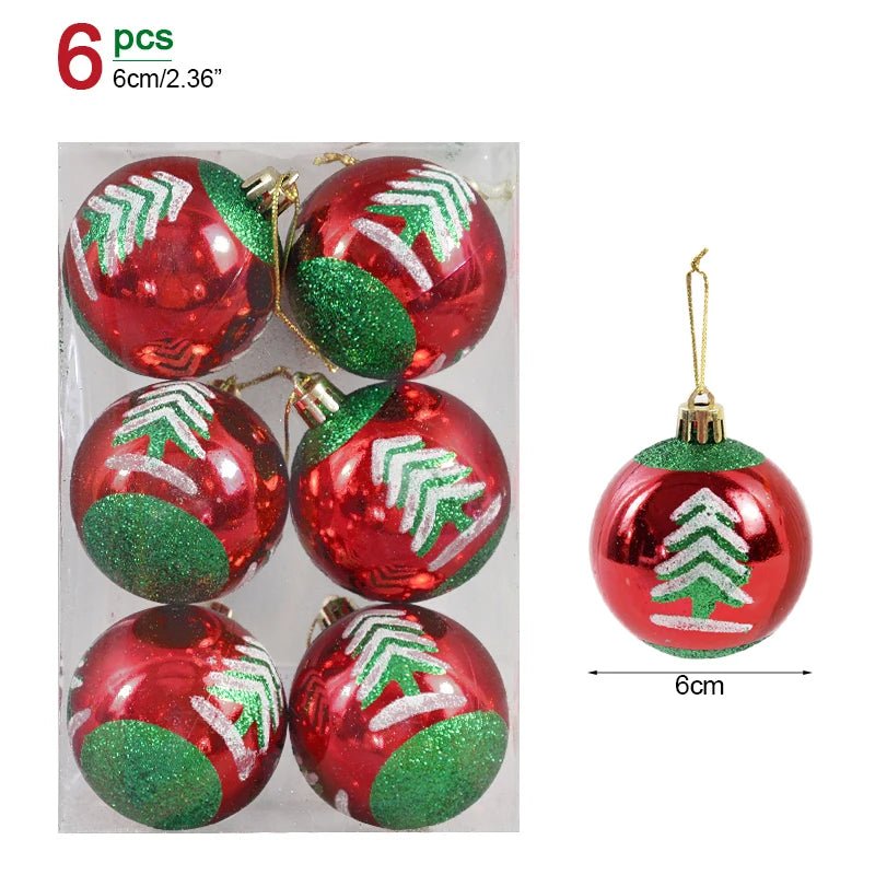 1box Christmas Balls Christmas Tree Ornaments Ball Xmas Hanging Tree Pendants Home Party Decor 2023 New Year Gift Noel Navidad - Ammpoure Wellbeing