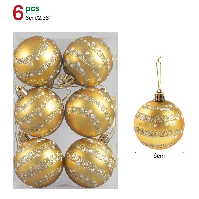 1box Christmas Balls Christmas Tree Ornaments Ball Xmas Hanging Tree Pendants Home Party Decor 2023 New Year Gift Noel Navidad - Ammpoure Wellbeing