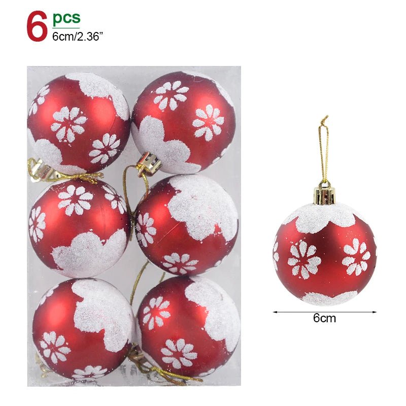 1box Christmas Balls Christmas Tree Ornaments Ball Xmas Hanging Tree Pendants Home Party Decor 2023 New Year Gift Noel Navidad - Ammpoure Wellbeing