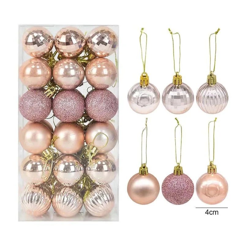 1box Christmas Balls Christmas Tree Ornaments Ball Xmas Hanging Tree Pendants Home Party Decor 2023 New Year Gift Noel Navidad - Ammpoure Wellbeing