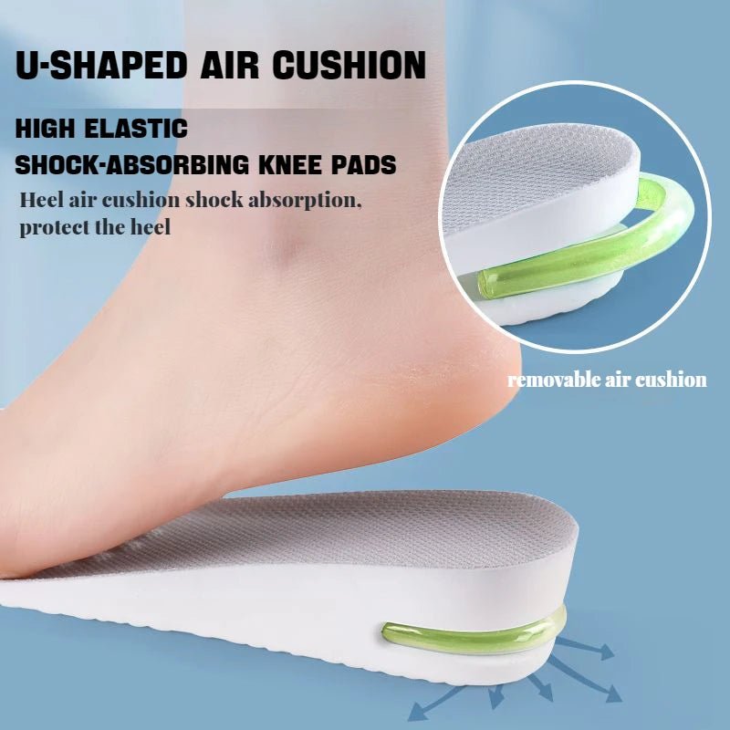 1Pair Height Increase Insole for Feet Comfort Plantar Fasciitis Shoes Insoles Men Women Sports Air Shock Absorbing Shoe Pads - Ammpoure Wellbeing