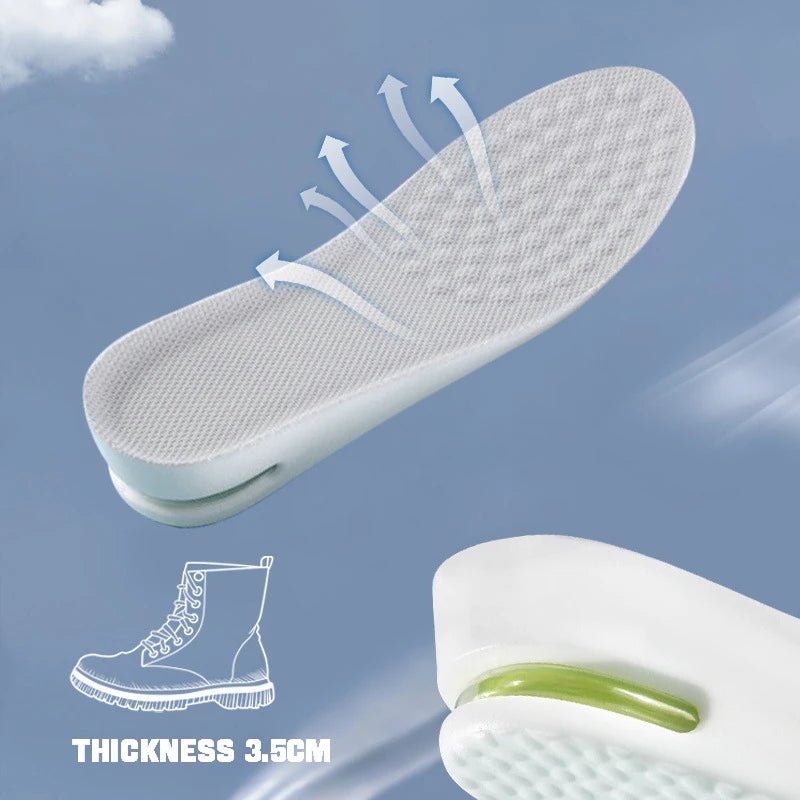 1Pair Height Increase Insole for Feet Comfort Plantar Fasciitis Shoes Insoles Men Women Sports Air Shock Absorbing Shoe Pads - Ammpoure Wellbeing