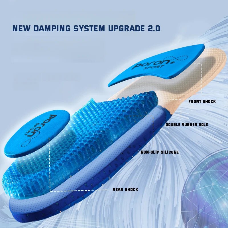 1Pair Sport Silicone Insoles for Shoes High Elastic Shock - absorbing Insole for Feet Arch Support Orthopedic Men Women Shoe Sole - Ammpoure Wellbeing