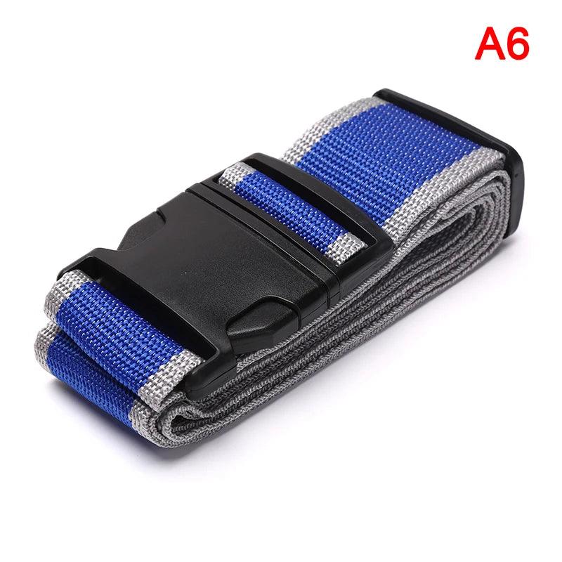 1pc 2m Adjustable Luggage Strap Cross Belt Packing Travel Suitcase Nylon Lock Buckle Strap Baggage Belts Camping Bag Accessories - Ammpoure Wellbeing