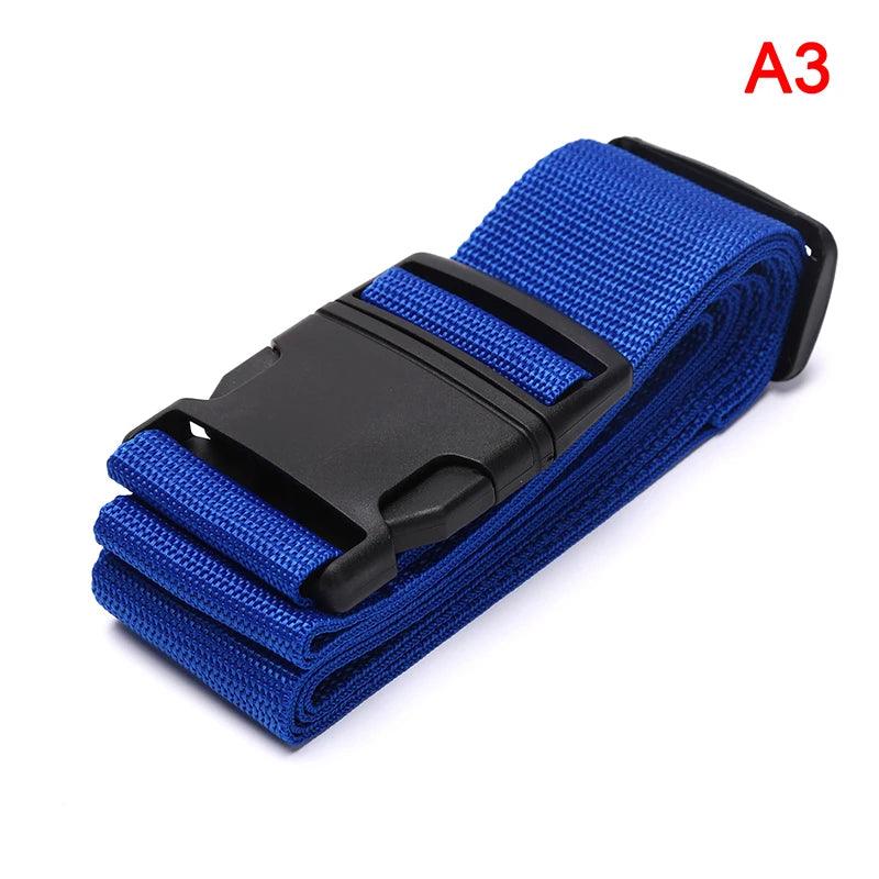 1pc 2m Adjustable Luggage Strap Cross Belt Packing Travel Suitcase Nylon Lock Buckle Strap Baggage Belts Camping Bag Accessories - Ammpoure Wellbeing