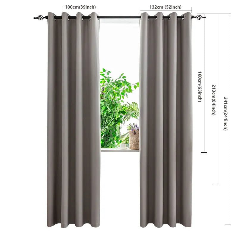 1PC Blackout Curtains With Black TPU Interlining Thin and Light Drapery Panel for Bedroom Meetingroom Share Room Office - Ammpoure Wellbeing