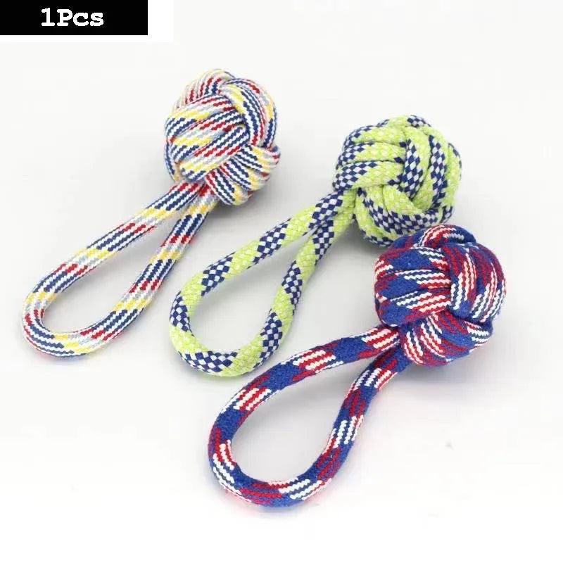 1PC Dog Toy Carrot Knot Rope Ball Cotton Rope Dumbbell Puppy Cleaning Teeth Chew Toy Durable Braided Bite Resistant Pet Supplies - Ammpoure Wellbeing