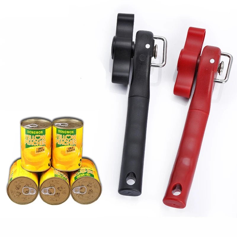 1pc Plastic Professional Kitchen Tool Safety Hand - actuated Can Opener Side Cut Easy Grip Manual Opener Knife for Cans Lid - Ammpoure Wellbeing