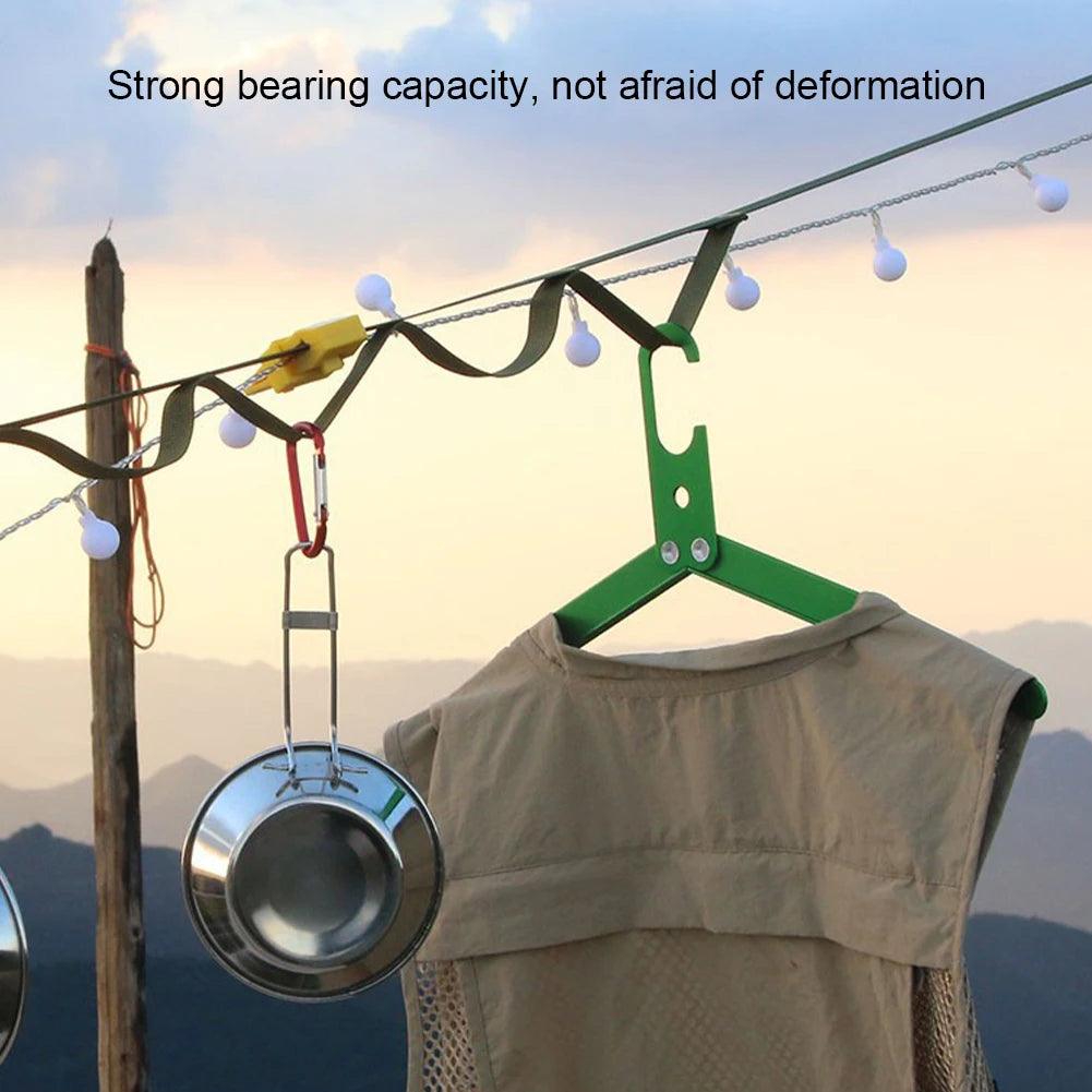 1pc Triple Fold Clothes Hangers Folding Travel Hangers Aluminium Alloy Portable Folding Clothes Drying Rack For Travel - Ammpoure Wellbeing