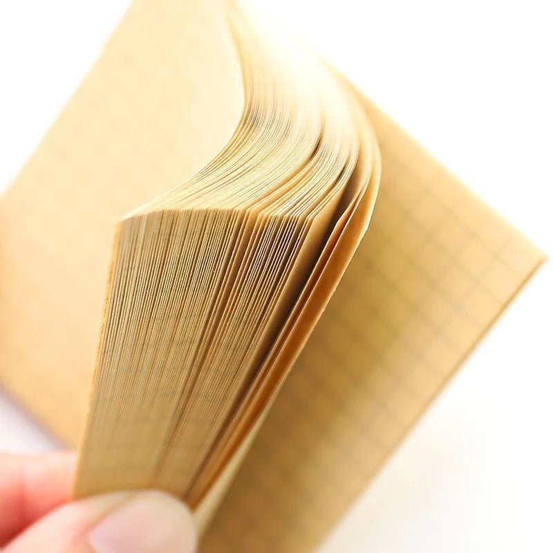 1Pcs 80Sheets Sticky Stationery Notepad Office Bookmark Sticky Notes Khaki / White /Stickers In Notebook Memo Pad - Ammpoure Wellbeing