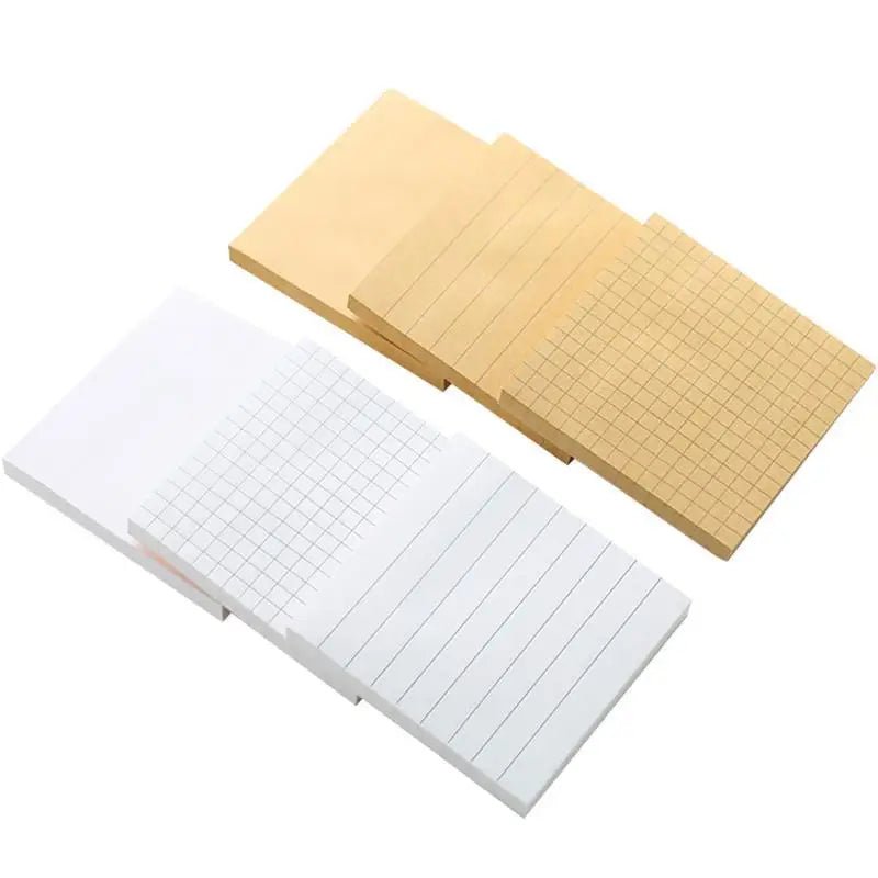 1Pcs 80Sheets Sticky Stationery Notepad Office Bookmark Sticky Notes Khaki / White /Stickers In Notebook Memo Pad - Ammpoure Wellbeing