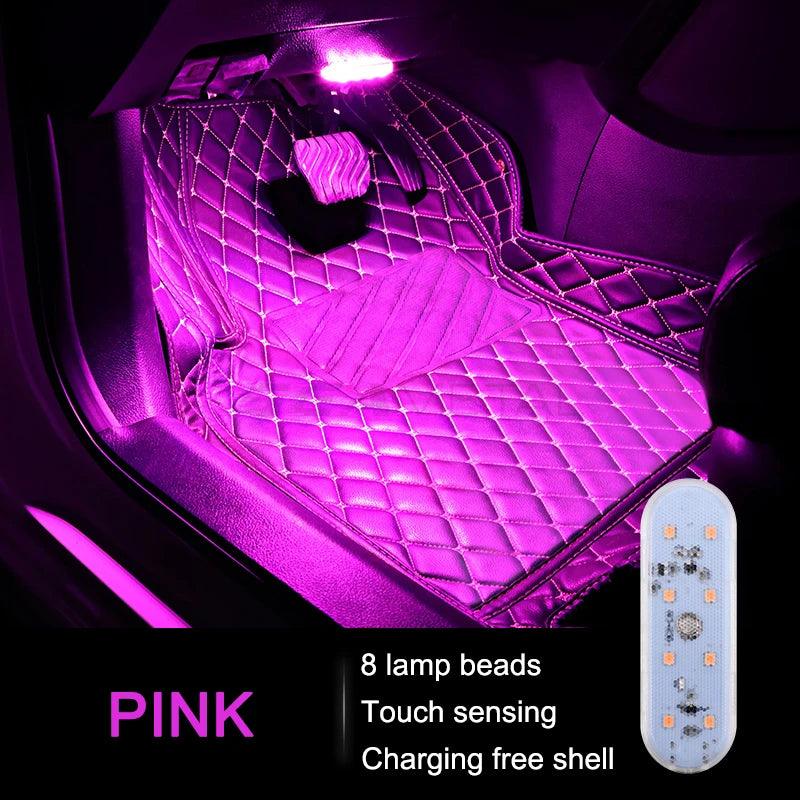 1pcs Car LED Mini Touch Light Roof Ceiling Lamp Reading Light Wireless Magnetic Suction Rechargeable Decoration Light 5V - Ammpoure Wellbeing