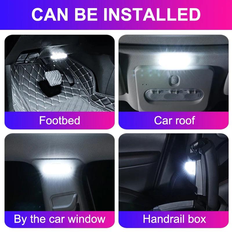 1pcs Car LED Mini Touch Light Roof Ceiling Lamp Reading Light Wireless Magnetic Suction Rechargeable Decoration Light 5V - Ammpoure Wellbeing