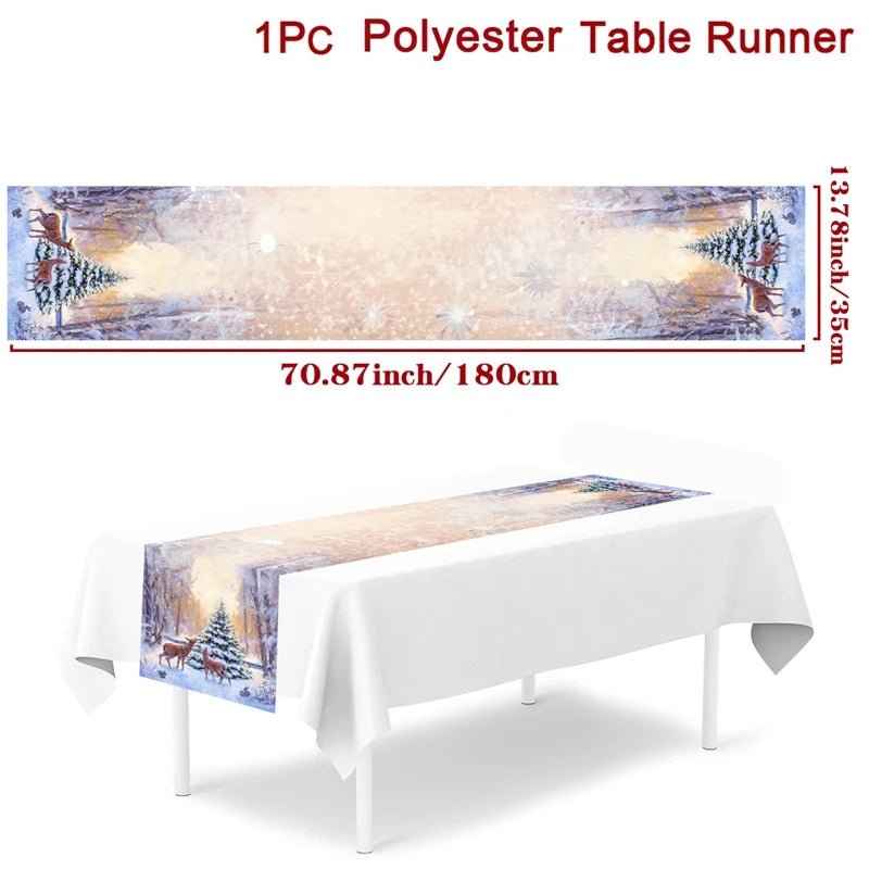 2024 Christmas Table Runners Merry Christmas Decoration for Home Tablecloth Table Cover Xmas Gifts Navidad Noel New Year 2025 - Ammpoure Wellbeing