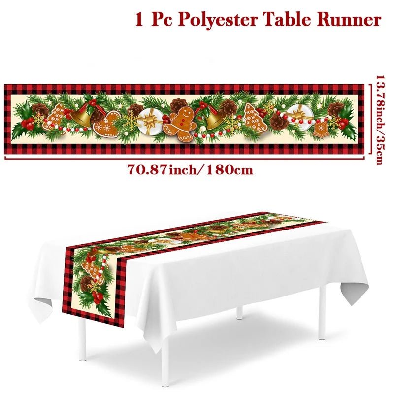 2024 Christmas Table Runners Merry Christmas Decoration for Home Tablecloth Table Cover Xmas Gifts Navidad Noel New Year 2025 - Ammpoure Wellbeing