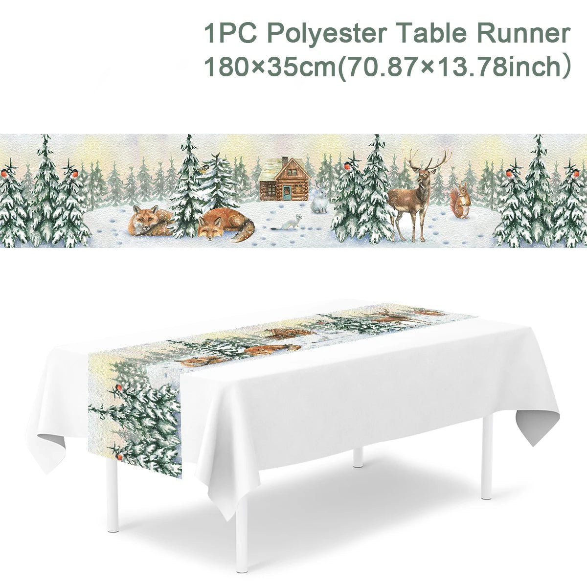 2024 Christmas Table Runners Merry Christmas Decoration for Home Tablecloth Table Cover Xmas Gifts Navidad Noel New Year 2025 - Ammpoure Wellbeing