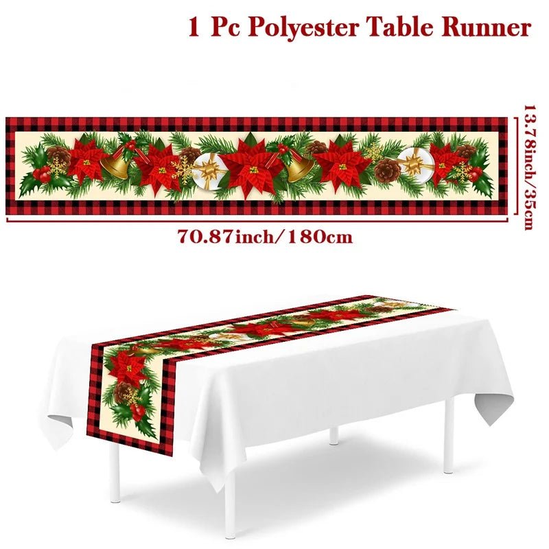 2024 Christmas Table Runners Merry Christmas Decoration for Home Tablecloth Table Cover Xmas Gifts Navidad Noel New Year 2025 - Ammpoure Wellbeing