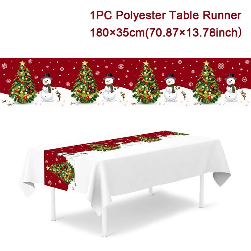 2024 Christmas Table Runners Merry Christmas Decoration for Home Tablecloth Table Cover Xmas Gifts Navidad Noel New Year 2025 - Ammpoure Wellbeing