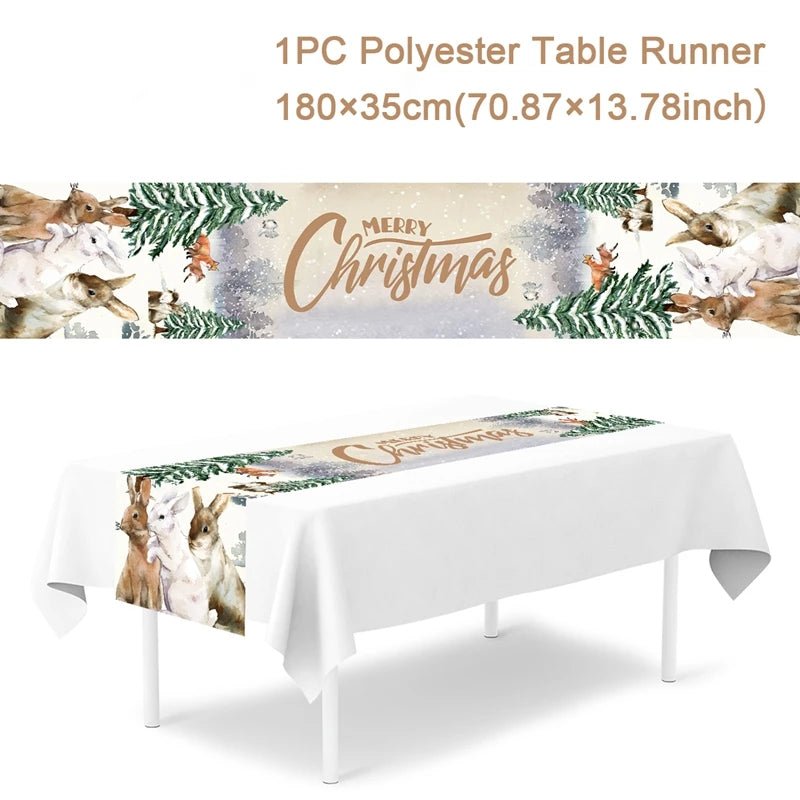 2024 Christmas Table Runners Merry Christmas Decoration for Home Tablecloth Table Cover Xmas Gifts Navidad Noel New Year 2025 - Ammpoure Wellbeing