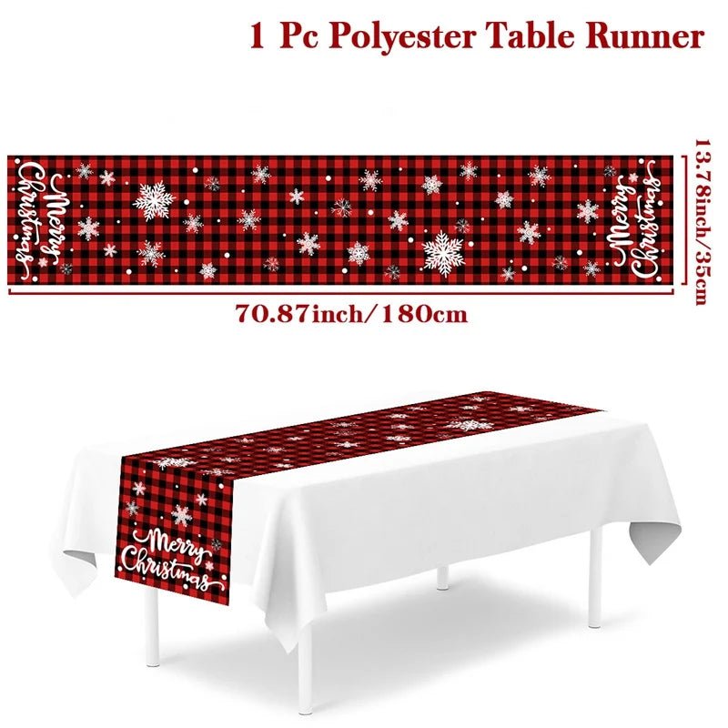 2024 Christmas Table Runners Merry Christmas Decoration for Home Tablecloth Table Cover Xmas Gifts Navidad Noel New Year 2025 - Ammpoure Wellbeing